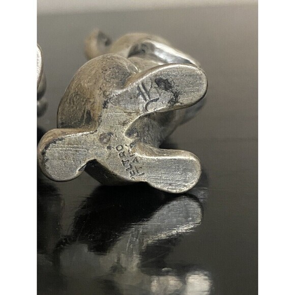 Vintage Peltro Italy Pewter Bride and Groom Dog Figurines Heavy Fine Pewter RARE - Picture 9 of 16